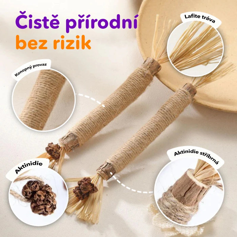 Dentální hračka - kousací tyčinky s catnipem (3ks)