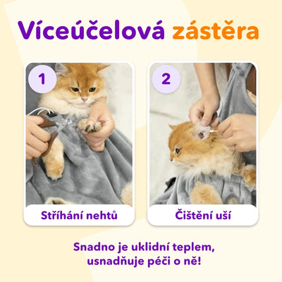 Sametová přenášecí zástěra pro kočky