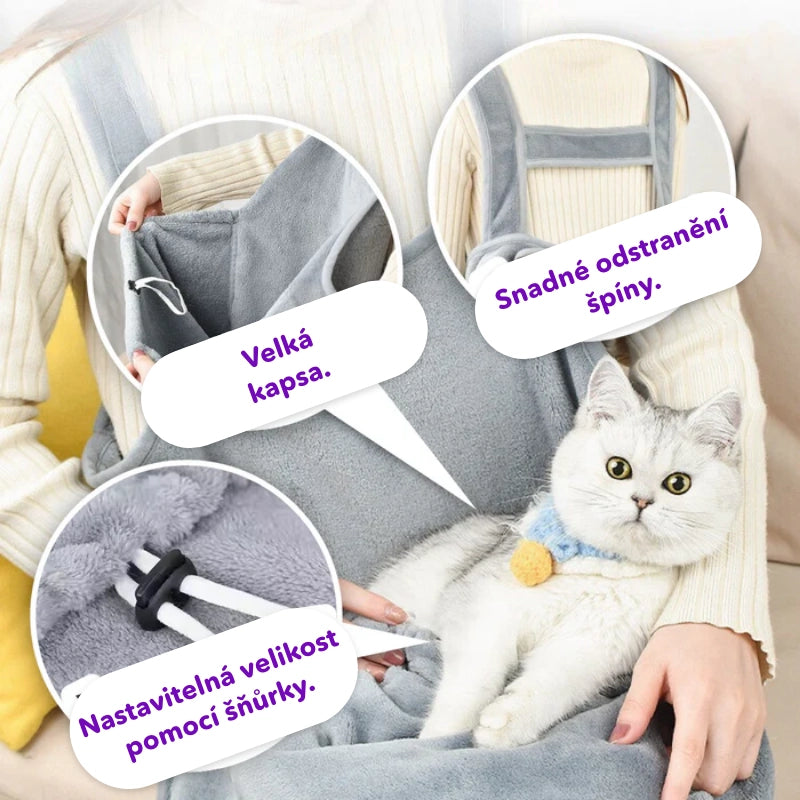 1+1 ZDARMA Sametová přenášecí zástěra pro kočky