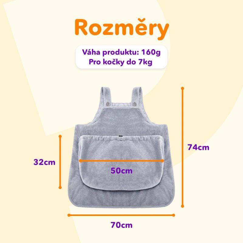1+1 ZDARMA Sametová přenášecí zástěra pro kočky