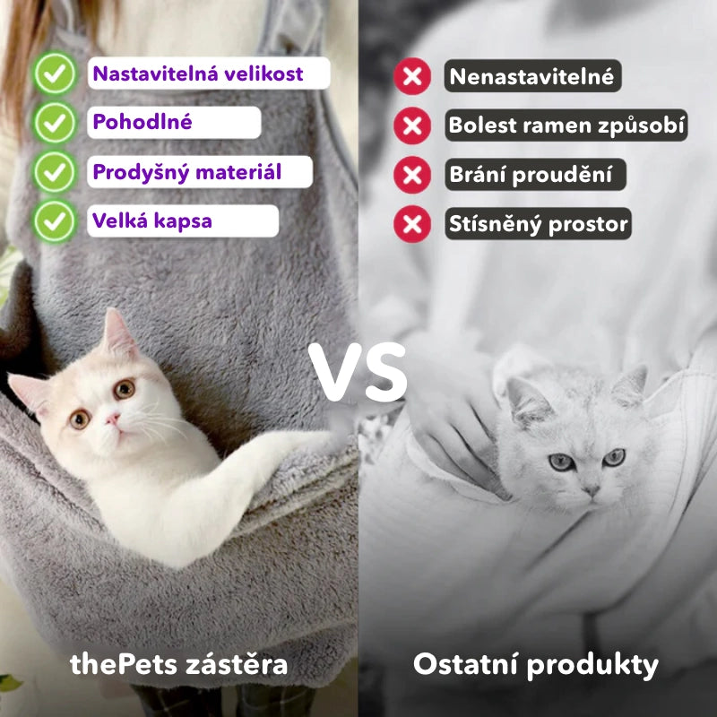 1+1 ZDARMA Sametová přenášecí zástěra pro kočky