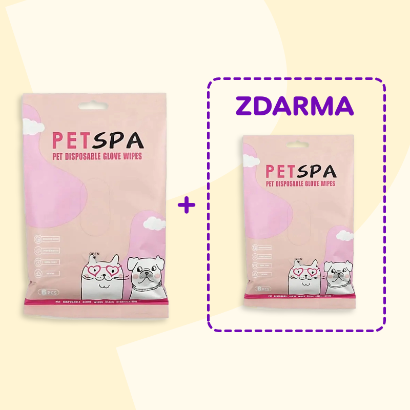 1+1 ZDARMA Čistící vlhčené rukavice pro domácí mazlíčky (2 x 6 kusů)