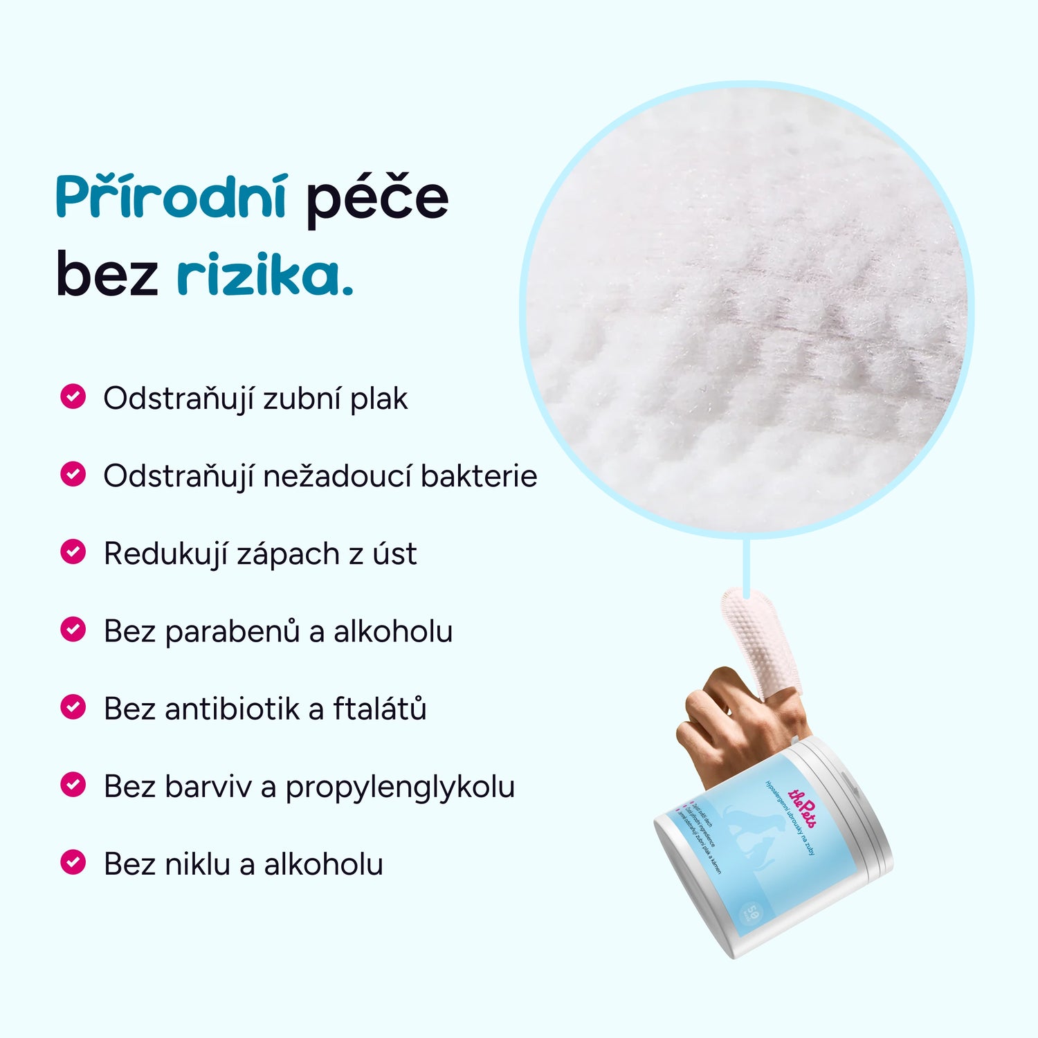 Ubrousky na čištění zubů pro psy a kočky (60 kusů)